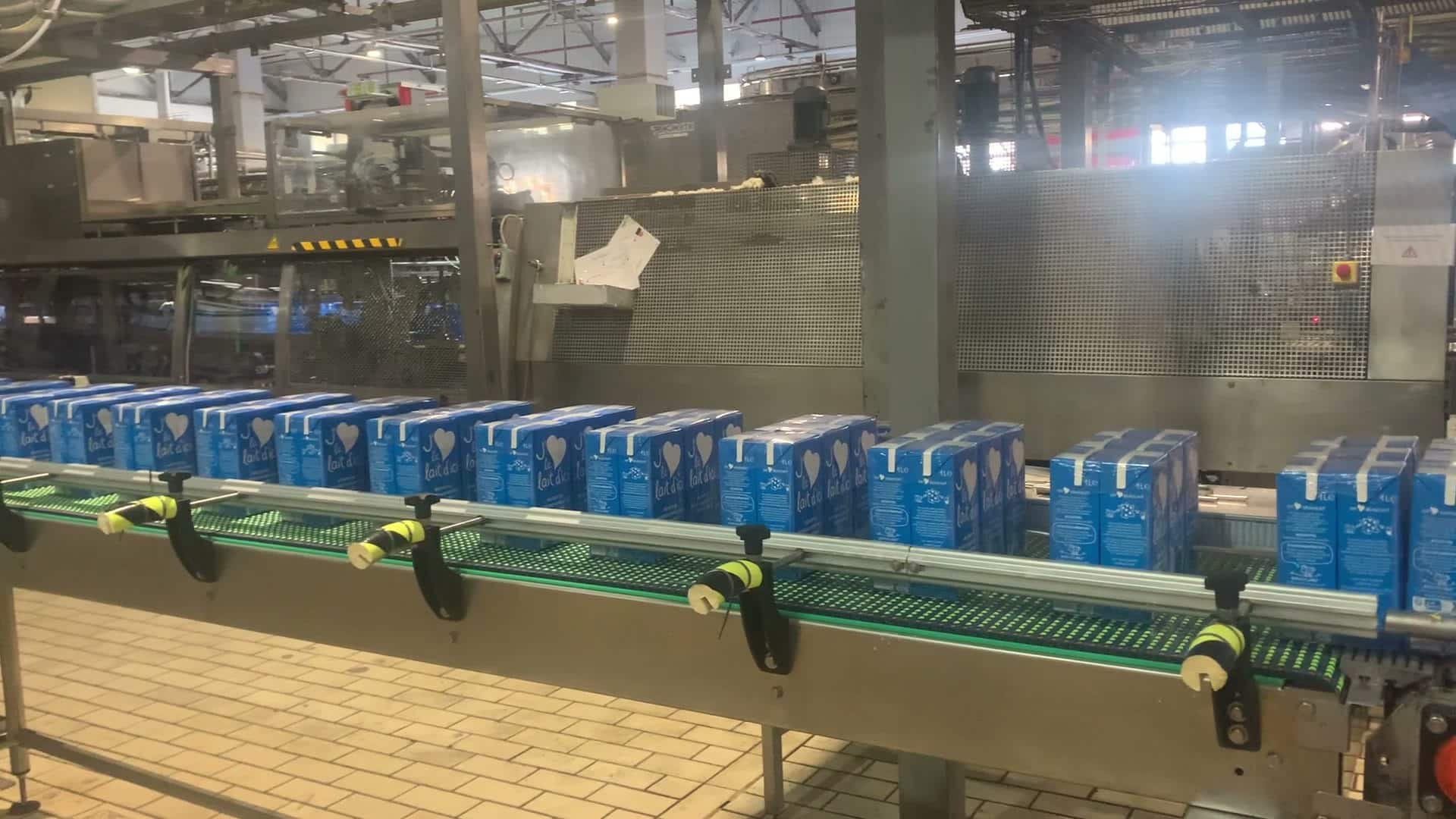 Convoyeur inox MEC sur la ligne Candia